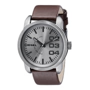 Double Down Series, Brown Strap, Round Grey Dial, Mens Watch DZ1467