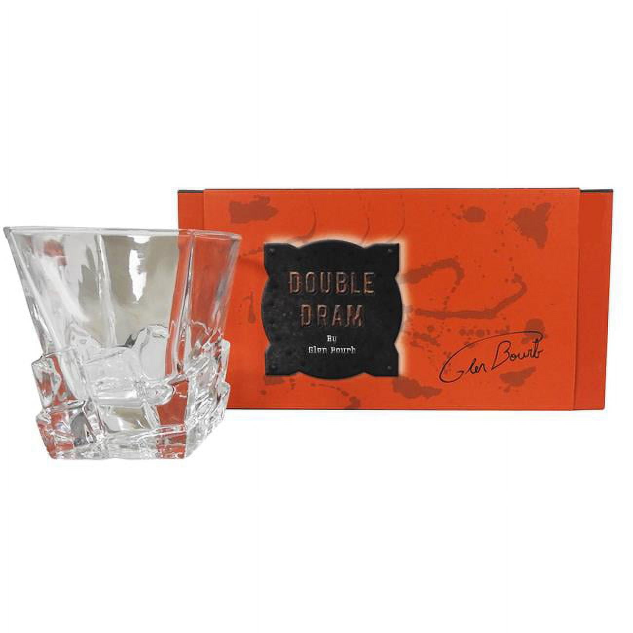 Clear 11 oz. Cubed Ridge Whisky Glass Set of 2