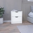 thumbnail image 1 of Double Drawer Nightstand 19"H, Bedside Table, White, 1 of 7