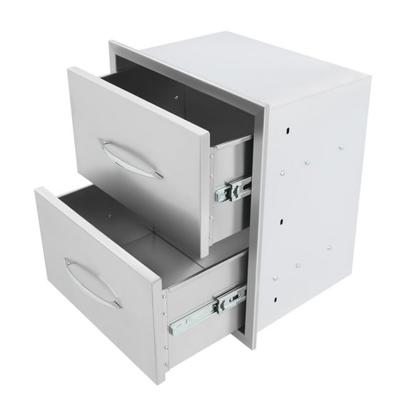 Double Drawers Stainless Steel Kitchen Drawers Outdoor Zinc Alloy Kitchen Drawer