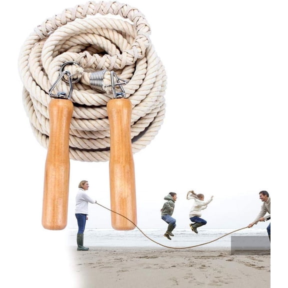 Double Dutch Jump Rope 16ft Long Group Skipping Rope with Wooden Handles