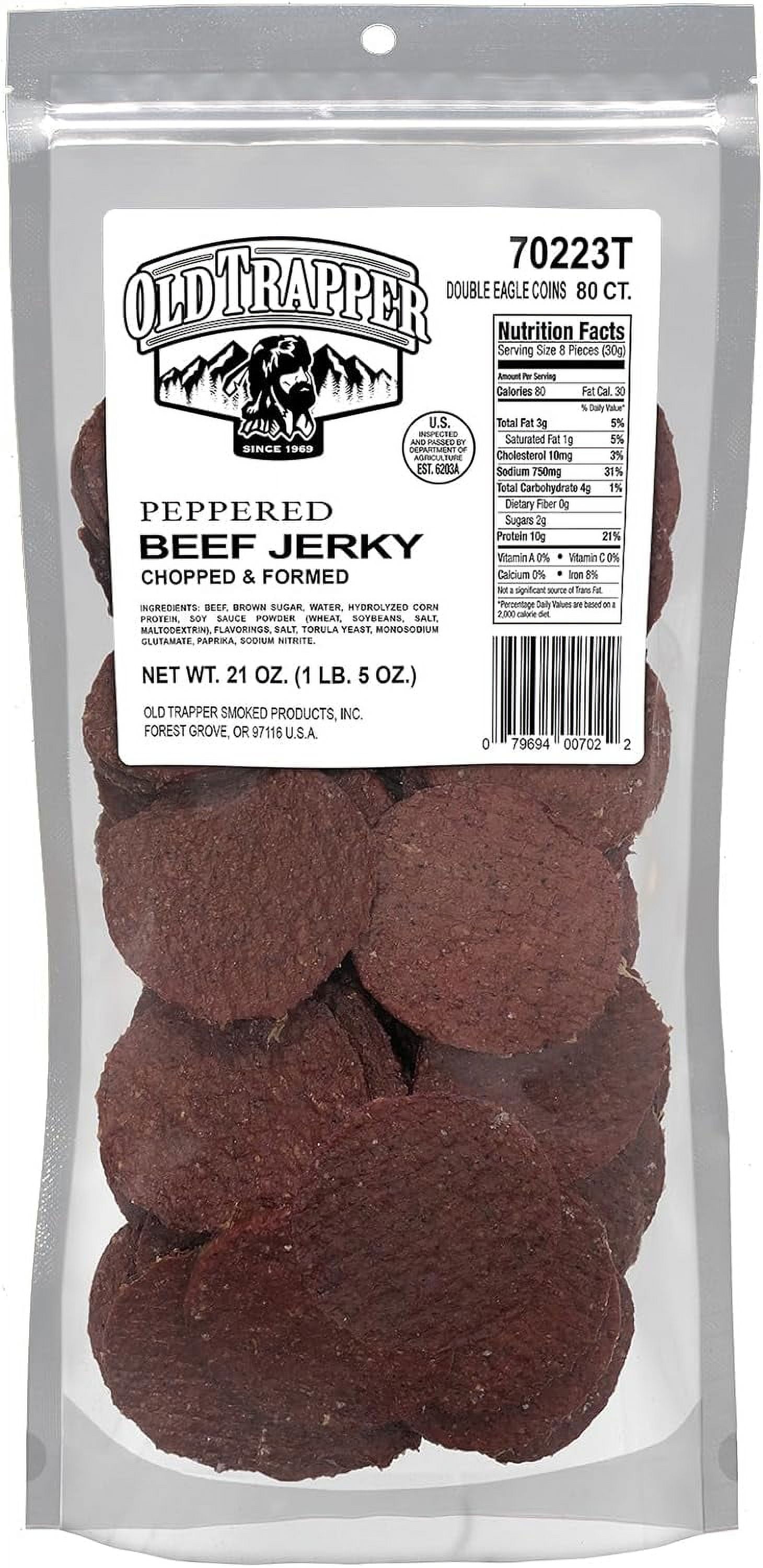 Double Eagle Beef Jerky, Peppered Flavor, 21oz. 80Count Package