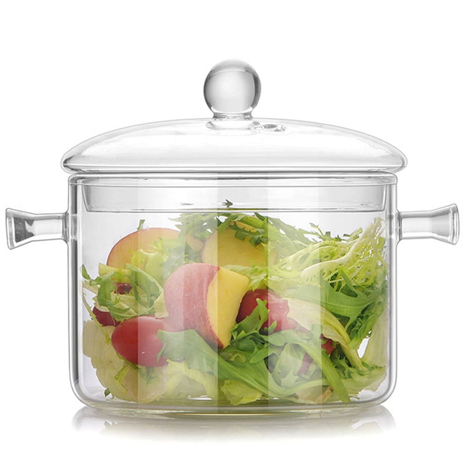 Double Ear Bowl Glass with Lid High Borosilicate Heat Glass Bowl Glass Salad Bowl Household Home Tableware