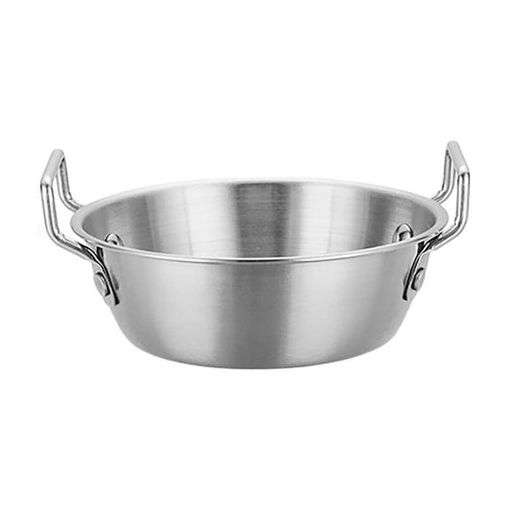 Double Ear Snack Bowl, Stainless Steel Mixing Bowl -Snack Cereal Bowl for Rice, Fruit, Salad Ice cream, Food-grade Silver S