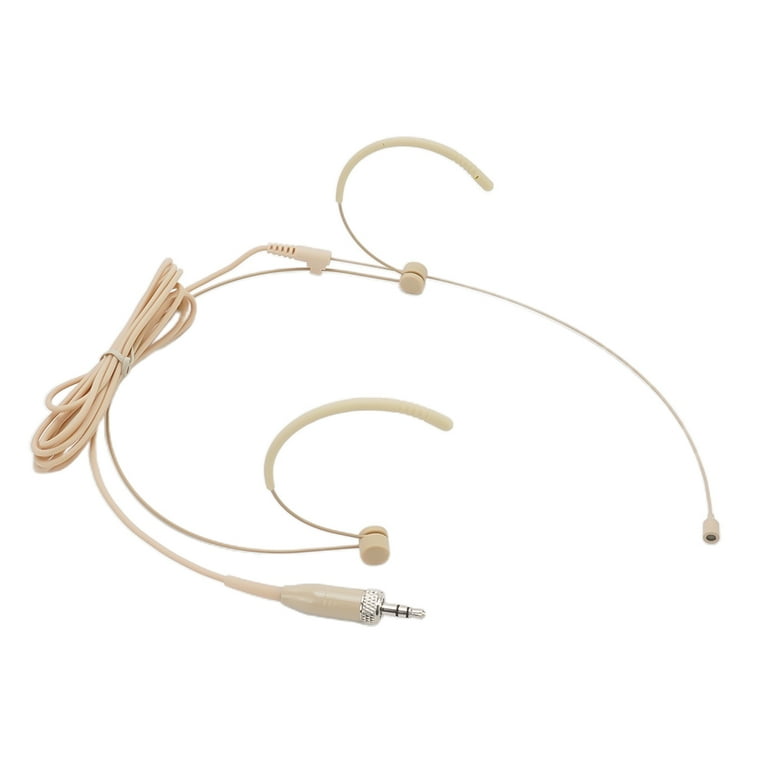 Double Earhook Headset Mic Headworn Microphone for Sennheiser Wireless Beige