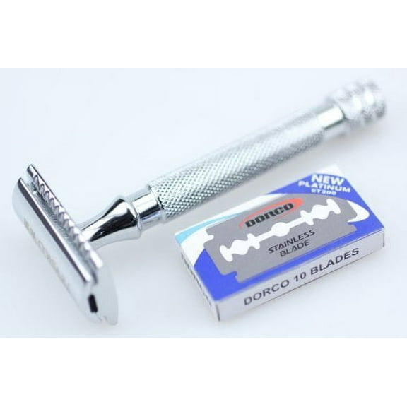 Double Edge Classic Safety Razor with 10 Blades