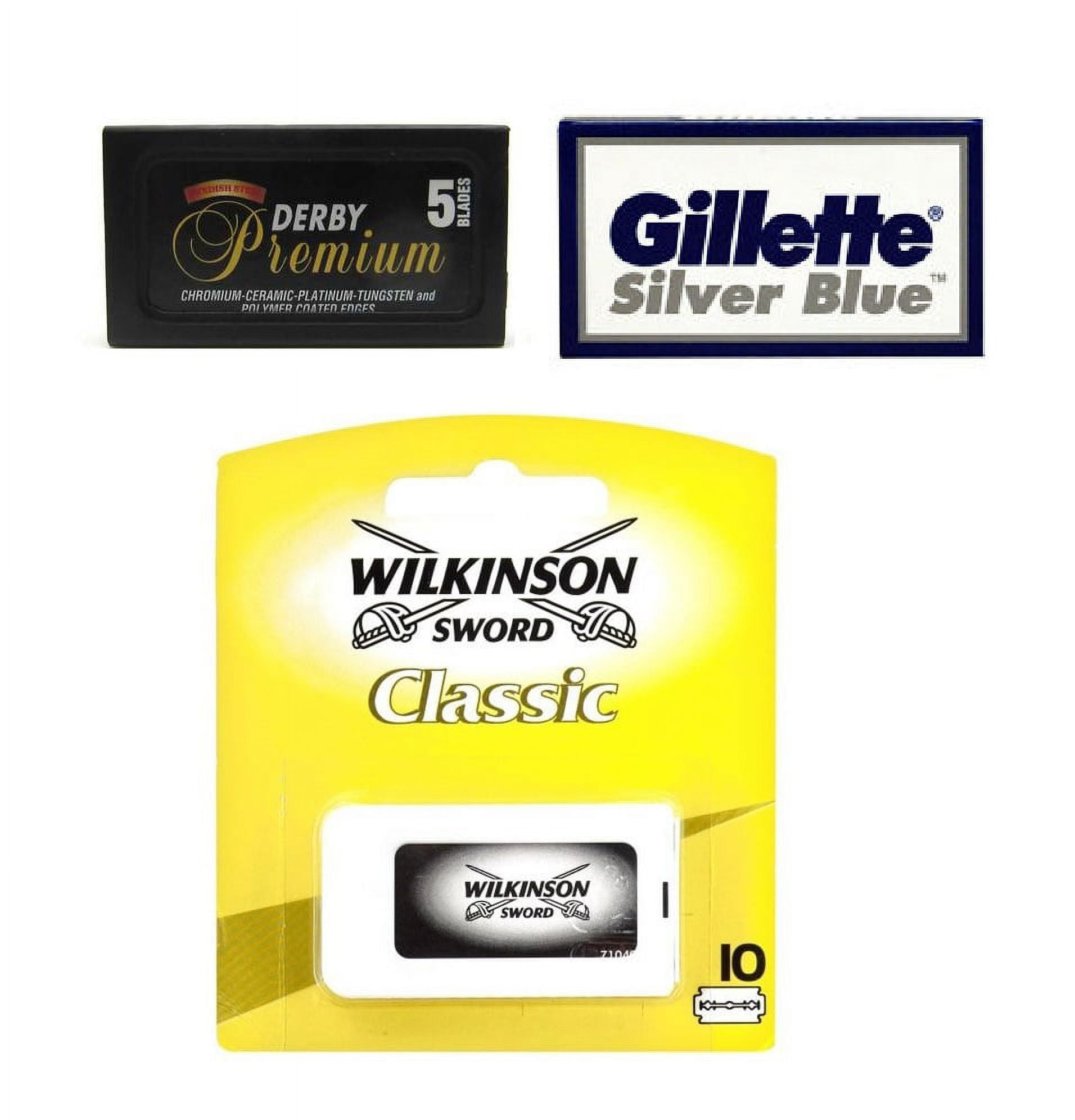 Double Edge Safety Razor Blade Sampler Includes: Derby Premium Super ...