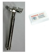 Double Edge Safety Razor + Merkur Double Edge Safety Razor Blades 10 ct. Pack of 1