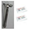 thumbnail image 1 of Double Edge Safety Razor + Merkur Double Edge Safety Razor Blades 10 ct. (Pack of 2) + Cat Line Makeup Tutorial, 1 of 2