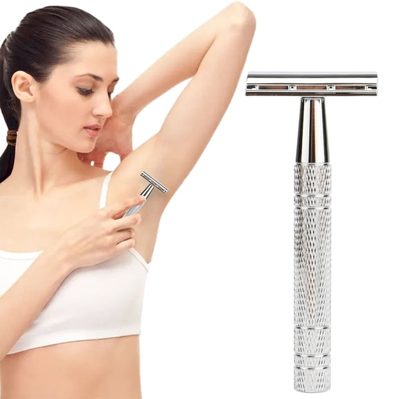 Double Edge Safety Razor Reusable Shaver With 10 Blades For Men Women Metal Handle Black Rose Gold Silver Classic Wet Shaving Kit