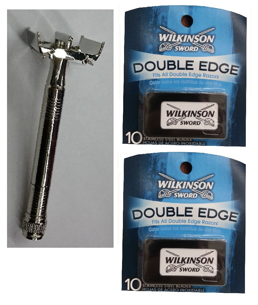 Wilkinson Sword Men's Shave: Double Edge Safety Razor & 2 Packs of 10ct ...