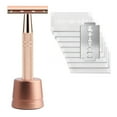 thumbnail image 1 of Double Edge Safety Razor for Women, with 10 pcs Safety Razor Blades Single Blade Razor Reusable Travel Essentials Women Razor, 1 of 6