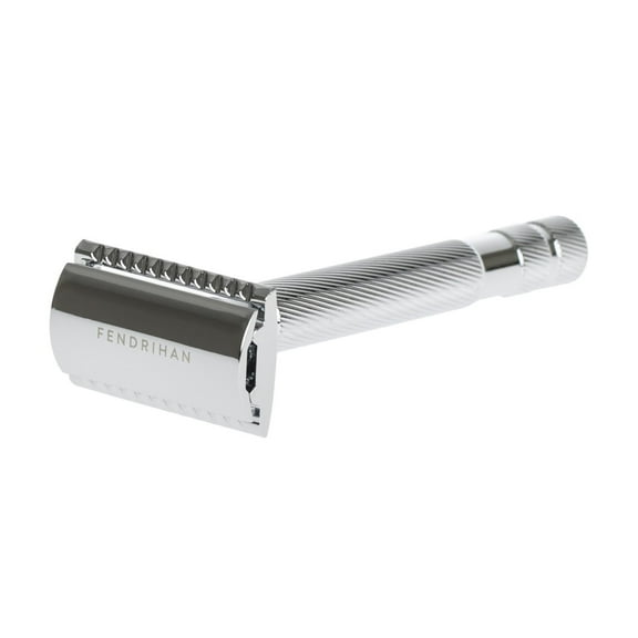 Double Edge Safety Razor with a Twisted Lined Handle
