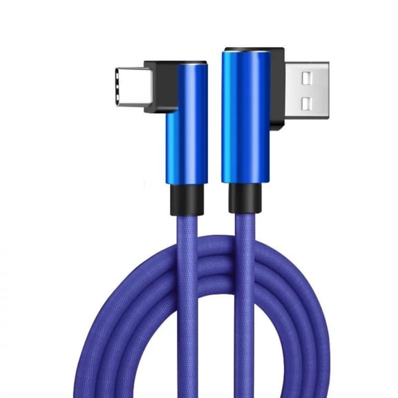 Double Elbow Type C USB Cable With Braided Fabric Designing Flexible and High Strength For Smartphones 1 Pack