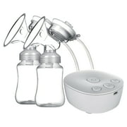 Double Electric Pump Hands Free Pump for Breastfeeding 2 Modes & 9 Adjustable Levels Low Noise -Backflow USB Powered with 2pcs 150ml Milk Bottles