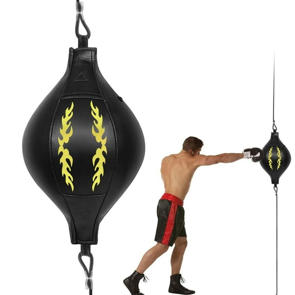Double End Ball, EEEkit PU Boxing Speed Dodge Training Ball for Gym Boxing Speed Training, Black