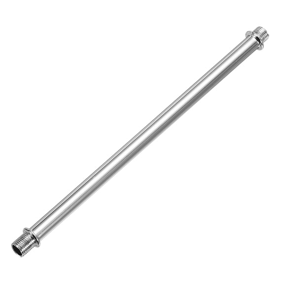 Double End Lamp Extension Rod M10x200mm - 1 Pcs Straight Pipe Lamp Stems Rod Kit with Connector Nuts, for Chandeliers Pendant Light Fixture Downrods Island Lighting, Chrome