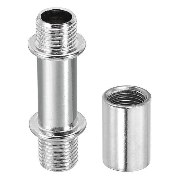Uxcell Double End Lamp Extension Rod M10 with Connector Nuts, Chrome 1