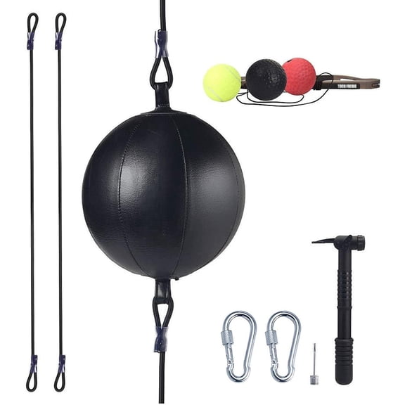 Double End Punching Ball Speed Bag With Difficulty Levels Boxing Reflex Headband For Reaction Agility And Hand Eye Coordination