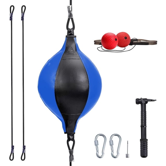 Double End Punching Ball Speed Bag With Difficulty Levels Boxing Reflex Headband For Reaction Agility And Hand Eye Coordination