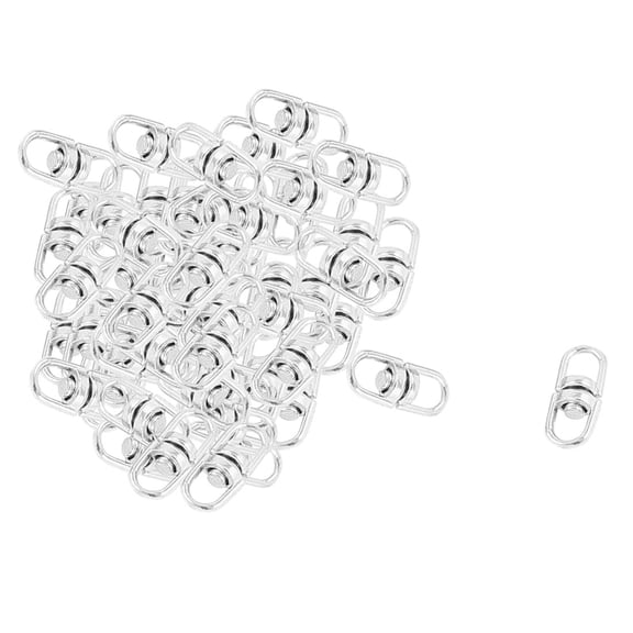 Double End Swivel Round Eye Forged Ring Connector Chain Silver Tone 57pcs
