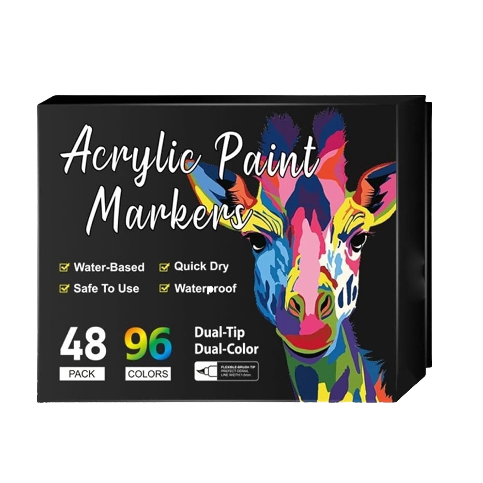 Double Ended Acrylic Paint Pen Marker - 24/48/72/96/120/168 Colors, Pigment Pen Marker Is Suitable For Painting, Ceramic, Wood, Canvas, Plastic DIY Crafts 3ml
