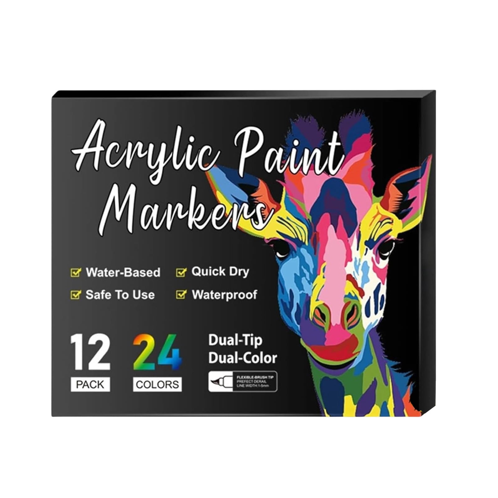 Double Ended Acrylic Paint Pen Marker - 24/48/72/96/120/168 Colors, Pigment Pen Marker Is Suitable For Painting, Ceramic, Wood, Canvas, Plastic DIY Crafts 3ml