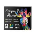 thumbnail image 1 of Double Ended Acrylic Paint Pen Marker - 24/48/72/96/120/168 Colors, Pigment Pen Marker Is Suitable For Painting, Ceramic, Wood, Canvas, Plastic DIY Crafts 3ml, 1 of 3