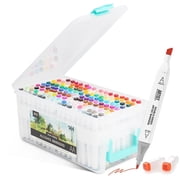 Artist Concepts Dual Tip Alcohol Markers, Smooth and Vibrant Colors for Coloring books, 144 count