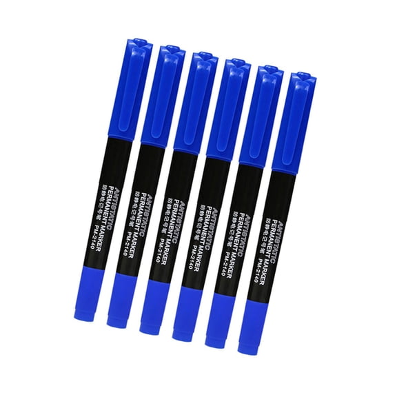 Double Ended Antistatic Permanent Marker Pens 6 Pack for PCB Labeling, Fine Tip Set for Cleanroom and Lab Work
