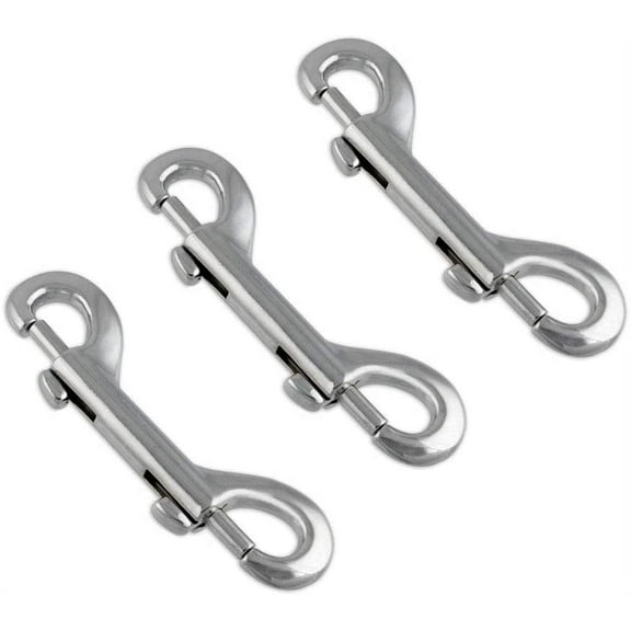 Double Ended Bolt Snap Hook 3 2.5Inches Long Nickel Plated Snap Bolt Trigger Chain Clip for Horse and Pets, 3 Pack