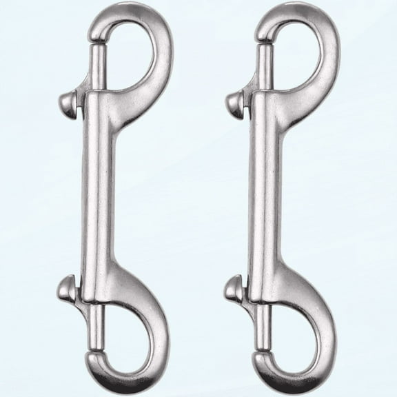 Double Ended Bolt Snap Hooks - 2 Pack Heavy Duty 316 Stainless Steel Trigger Chain 4.5 Inch Marine Grade Metal Clips for Farm Use,Water Bucket,Dog Leash,Horse Tack,Key Chain and Diving
