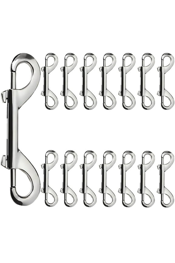 15 Pcs 3.5 inch Double Ended Bolt Snaps Hook Zinc Alloy Double Trigger Metal Clips for Hanging Horse Tack Sling Feed Barns Water Buckets Linking Dog Leash Collar Leash Key Chain