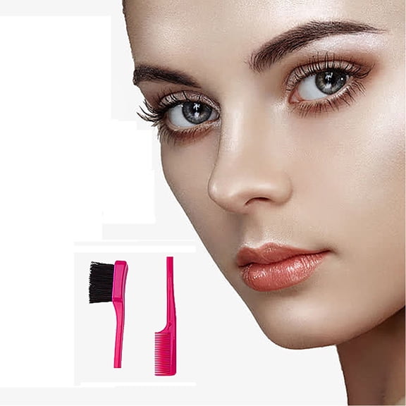 Double Ended Brow Brush, Eyebrow Comb, Precise Haircut Styling Tool, Soft Bristle Brow Brush with Integrated Comb, Lightweight and Portable Grooming Accessory