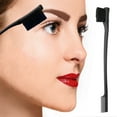 thumbnail image 1 of Double-Ended Brow Brush, Hair Cut Style Blade Comb, Eyebrow Grooming Tool for Precise Styling and Shaping, Soft Bristles with Plastic Handle, Lightweight and Portable 17.8cm Length, 1 of 8
