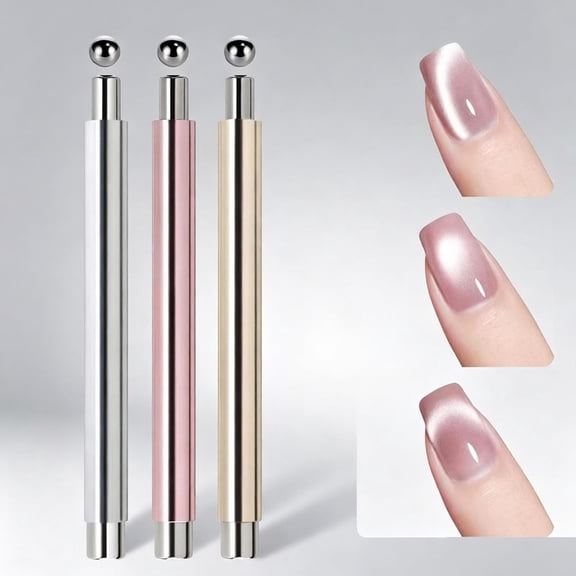 Double Ended Cat Eye Nail Magnet Wand, Strong Magnetic Nail Art Stick, Create Smooth Gradient Galaxy Cat Eye Effects, Nail Art Supplies for Beginners Professionals Home Salon Daily Use