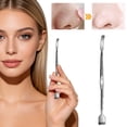 thumbnail image 1 of Double Ended Curved Blackhead Remover – 1pc – Angled Pimple Popper, Comedone Extractor, Acne Tool – With Loop & Needle – 1pc, 1 of 7