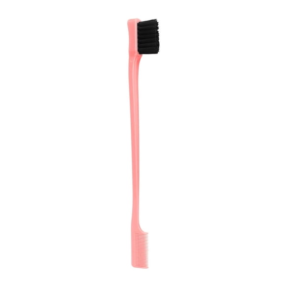 Double Ended Eyebrow Brush Hair Trimming Comb Styling Makeup Tool - Angled Brow Brush for Defining Shape + Spoolie Comb for Brushing and Blending - Soft Bristles for Natural Powder Application