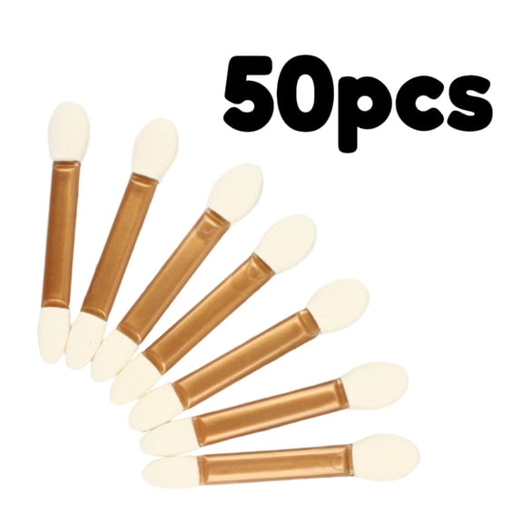 Double-Ended Eyeshadow Applicators, Gold Sponge Tip Makeup Brushes, 50-Pack