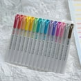 thumbnail image 1 of Double Ended Highlighter Pens | 15 Color Assorted Set - Dual Tip Markers for Note Marking & Journaling | Smudge Proof | Stylish Colored Stationery | 10ml Ink | Pack of 15 | Versatile for Office, 1 of 7