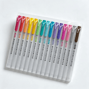 Pen Mildliner Double-Ended Highlighter Set | 15 Color Assorted Colors Pens + 1 Paper Clip | Assorted Chisel & Fine Tip | No Bleed Smooth Marking | Quick Dry Ink