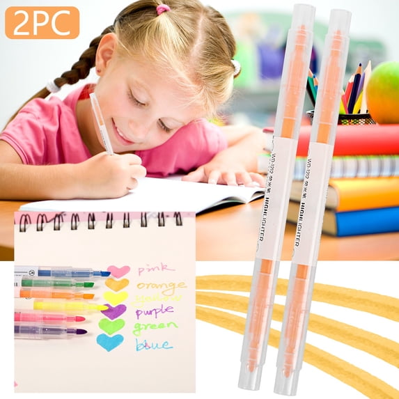 Double-Ended Highlighter Set 2 Pens Candy Colors for Journaling B