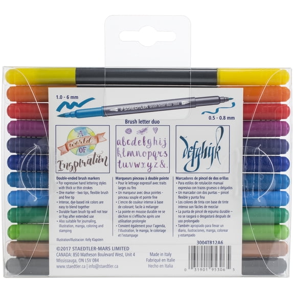 Double Ended Lettering Markers 12/Pkg-