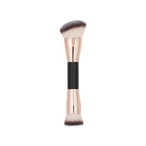 Double Ended Makeup Brush, Multifunction Makeup Brushes, Liquid Concealer Blending Brush for Cosmetics, Soft Fiber Bristles, Wooden Handle, Easy to Clean, Large Brush for Liquid Makeup Application