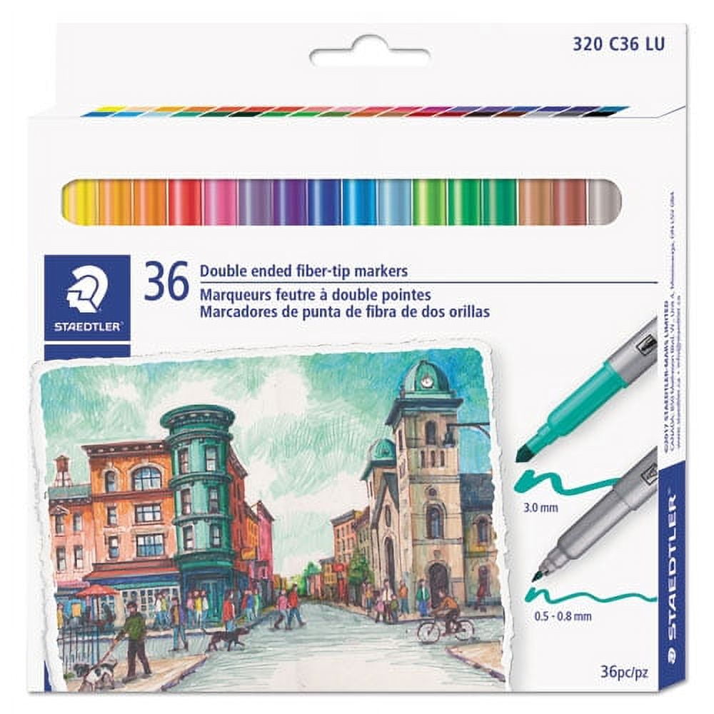 Double Ended Markers, Assorted Bullet Tips, Assorted Colors, 36/Pack Double Ended Markers, Assorted Bullet Tips, Assorted Colors, 36/Pack