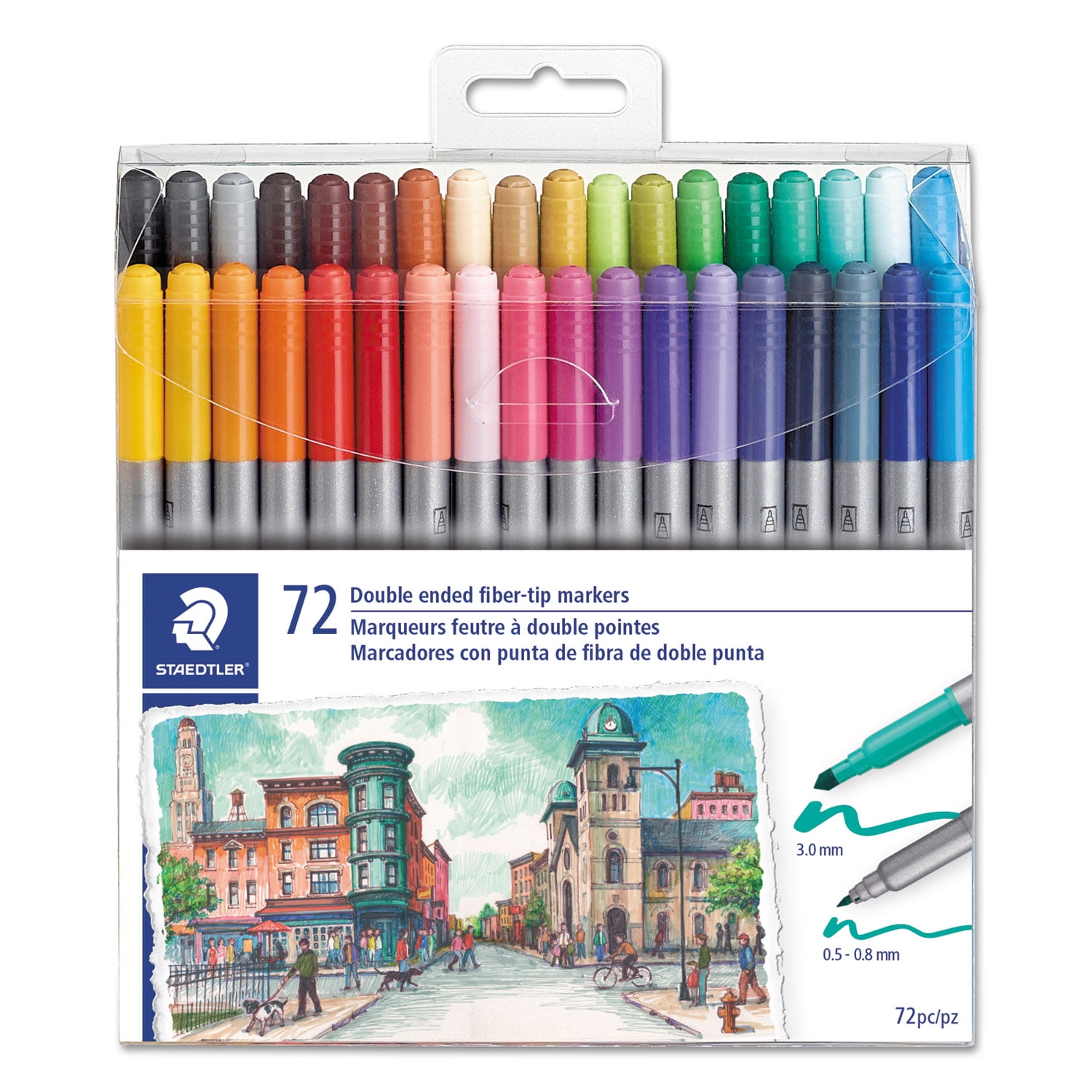Double Ended Markers, Assorted Bullet Tips, Assorted Colors, 72/Pack Double Ended Markers, Assorted Bullet Tips, Assorted Colors, 72/Pack