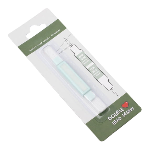 Double Ended Needle Threader Pen Shaped Threading Tool with Protective Lid for Sewing Embroidery and Clothing Project