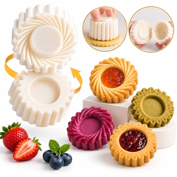 Double Ended Pastry Mold, 2-in-1 Sunflower Cookie Mooncake Press, for DIY Baking Beginners, Flip Press Easy Clean