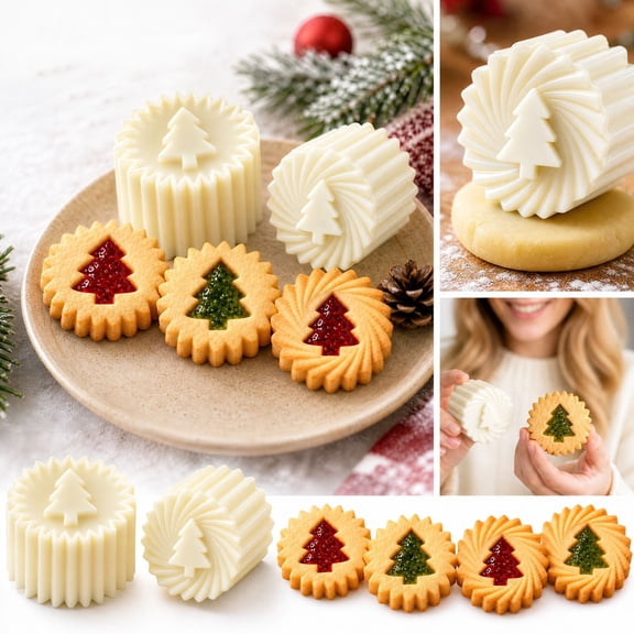 Double Ended Pastry Mold Christmas Tree Double End Design Press Cookie Mold Pastry Molds Moon Cake Mold Press For Beginner Bakers Handmade Festive Pastries