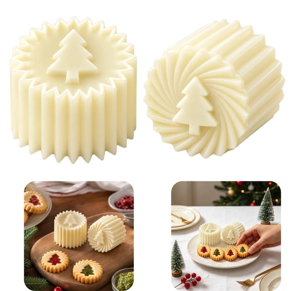 Double Ended Pastry Mold Dual Head Christmas Tree Baking Stamp Cookie Press Mold Pastry Molds Cookie Molds For Baking For Making Cookies Mooncakes At Home
